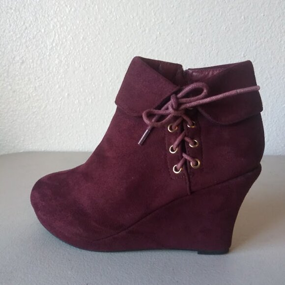 Top Moda Odell women's size 6 Plum color ankle boots - Picture 6 of 13